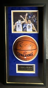 Stephen Curry & Klay Thompson Signed Spalding Basketball Shadow Box Frame PSA - Picture 1 of 4