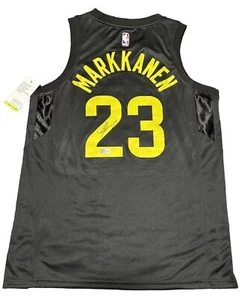 LAURI MARKKANEN SIGNED UTAH JAZZ AUTOGRAPHED RETRO JERSEY + BECKETT COA - Picture 1 of 3