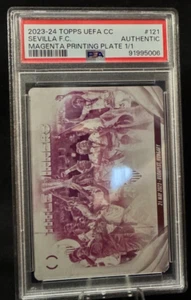 2023-24 Topps UEFA CC Sevilla FC #121 Magenta Printing Plates 1/1 PSA Authentic - Picture 1 of 2