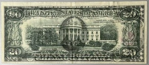 1977 $20 FEDERAL RESERVE NOTE ERROR OVERPRINT ERROR - Picture 1 of 2
