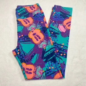Lula Roe Womens Legging One Size sz 2-10 Multicolor 80s Print Minnie Mouse NEW - Picture 1 of 13