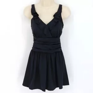 Denim & Co Strand Badeanzug Damen Gr. 6 Schwarz Einteiler Badekleid Bescheiden - Bild 1 von 8