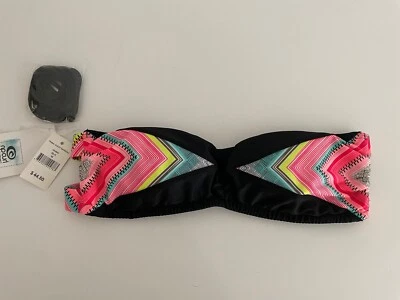 Women’s NWT RipCurl Black Tribal Quest Bandeau Bikini Top Size M/5-7 - Image 1 of 4