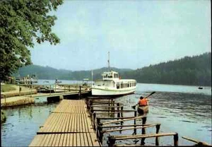 Barco barco de pasajeros en la presa cerca de KRIEBSTEIN Sajonia RDA AK ~ 1975 postal - Imagen 1 de 2