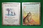 Bijou Mottoes A Little Cats Wish & A Little Dogs Prayer Framed Art Pair England