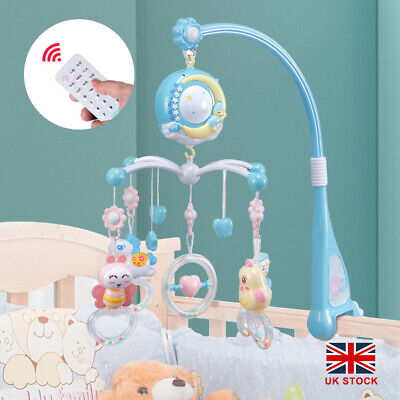 Musical Crib Bed Bell Toy Cot Mobile Stars Dreams Light Nusery Lullaby Toy • 22.79£