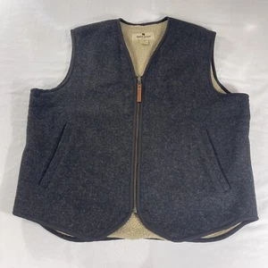 Chaleco de Colección Woolrich Para Hombre M Cremallera Gris Carbón Lana Nylon Forrado Sherpa 412 - Imagen 1 de 20