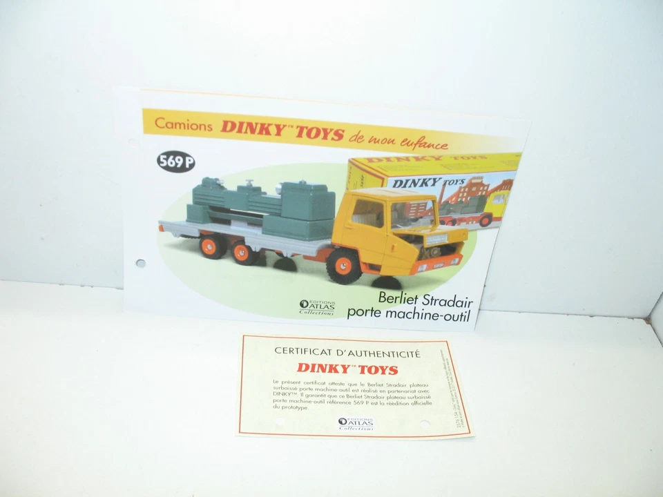 1 Spina + Certif. Dinky Toys Atlas Repro Rif. 569 P, Berliet Stradair Porta Per - Immagine 1 di 1