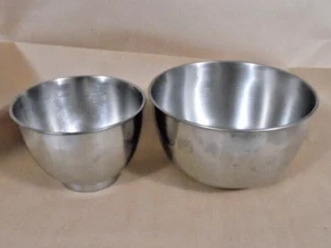 2 Vintage Hamilton Beach Model K Mixer Stainless Steel Mixing Bowls 1.5 Qt &3 Qt - Picture 1 of 3