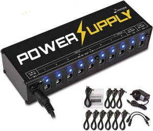 🎸Donner 10 Port Electric Guitar Effect Pedal Power Supply 9V/ 12V/ 18V 500 mA - Picture 1 of 8