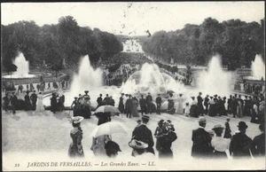 VERSAILLES 78 Grandes Eaux CPA animée écrite à la Baronne HUE Montpellier  1905 - Picture 1 of 2