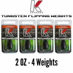 2 OZ  BLACK - 4 Pack (4 Weights) TUNGSTEN Flipping Weights Bullet Weights - Picture 1 of 5