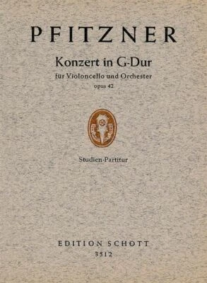 Cello Concerto in G Major op. 42 cello and orchestra Hans Pfitzne - Image 1 of 2