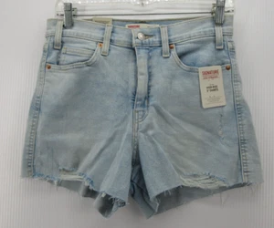 Levis Shorts Women 29 Blue Signature Heritage High Rise Cut-Off 3" Inseam NEW - Picture 1 of 11