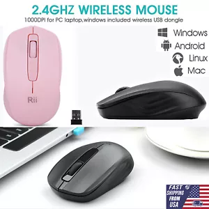 Mini mouse ottico wireless e ricevitore USB per PC computer portatile Mac USA - Foto 1 di 20
