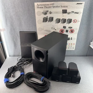Bose Acoustimass 600 Home Theater Speaker System Subwoofer 5 Cubes Wires Cables - Picture 1 of 24
