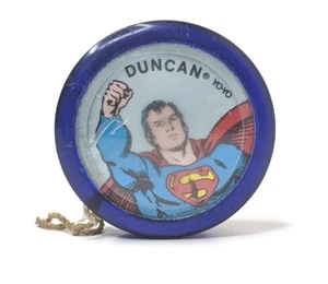 Vintage 1978 Duncan Superman Yoyo Cobalt Blue Acrylic Yoyo DC Comics Yoyo - Picture 1 of 4