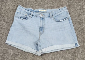 Levi's Jean Shorts Womans 12 Rolled Cuffed Mid Length Beach Booty 90S Y2K - Picture 1 of 17