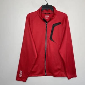 IZOD Full-Zip Track Jacket Men Large Red Perform-X Zip-Pockets - Picture 1 of 9