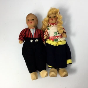 Antique Dutch Netherlands Holland Folk Dolls Girl and Boy Celluloid 7" - Picture 1 of 6