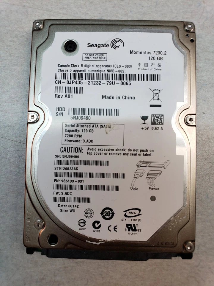 Seagate 120Gb, ST9120823AS pn: 9S5133-031 fw: 3.ADC site: WU - Image 1 of 1