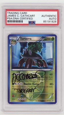 PSA Signed James Carter Cathcart Pokemon Torterra 3/135 Plasma Storm BW - Image 1 of 2