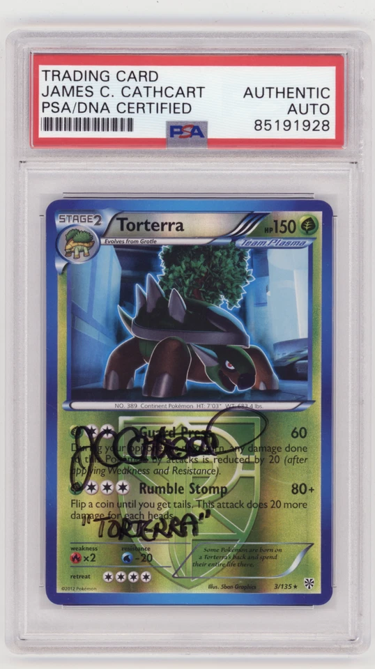 PSA Signed James Carter Cathcart Pokemon Torterra 3/135 Plasma Storm BW - Image 1 of 2