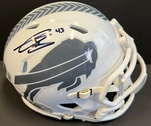 Terrel Bernard Autographed Signed BUFFALO BILLS Salute Mini Helmet BAS COA - Picture 1 of 2