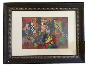 Künstler CAWIAN 2004 signiert gerahmt abstrakte Kunst Gemälde Obst Dosen Trinken Küche - Bild 1 von 6