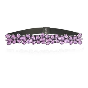 Women Rhinestone Belt Crystal Sparkly Elastic Thin Belts for dressy Lady - Picture 1 of 6