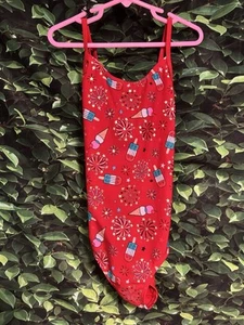 Cat & Jack One Piece Swimsuit Red Sparkle Popsicles Ice Cream Girls M 8 New - Picture 1 of 8