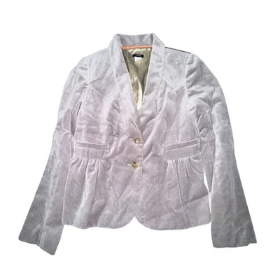 Blazer para mujer J Crew Eden talla 6 gris claro terciopelo espalda peplum academia Foto 1 de 4