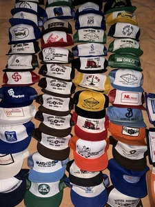 Lot of 56 Vintage Trucker Hats 80s 90s Foam Mesh Oil Well Drilling Wyoming USA - Picture 1 of 19