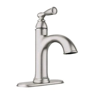 MOEN Banbury Rubinetto bagno singolo foro in nichel spazzolato resistente alle macchie 84945SRN - Foto 1 di 7