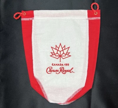 Crown Royal Canada 150th Anniversary White & Red Drawstring Bag Maple Leaf 750ml - Image 1 of 4