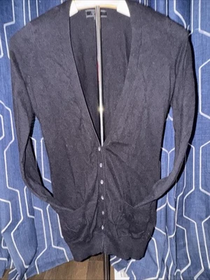 Cárdigan Suéter Mujer Guess Negro Abotonado Manga Larga Estrás Botón S Foto 1 de 4