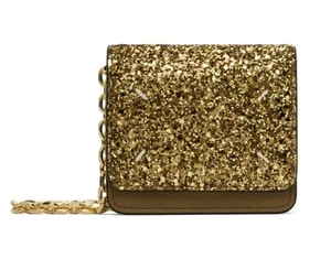 Maison Margiela Authentic-Micro Glitter Wallet On Chain/Leather Gold/Brown - Bild 1 von 13