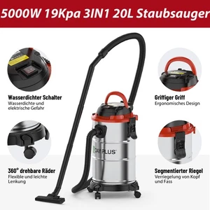 Staubsauger 3000W Nass Trocken 20L Sauger Industriestaubsauger Edelstahl - Bild 1 von 10