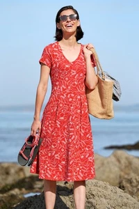 Seasalt Women's Dress - red Pier View Jersey Dress - Petite - Stitched Meadow To - Picture 1 of 6