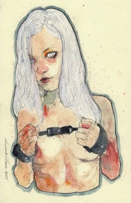 ЛОТ 2X акварель - Surdo De Lacey - на бумаге Лео Шарра 8,5 x 5,5 дюйма #LCY - Изображение 1 из 4