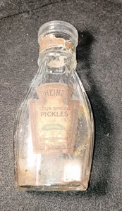 Antike Heinz Sauergewürz Einlegeflasche mit Etikett - Bild 1 von 4