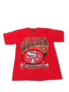 Vintage 90s San Francisco 49ers T-Shirt L Herren Größe Spell Out Shirt Rot - Bild 1 von 3