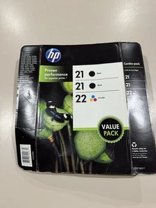 PAQUETE COMBINADO/VALUE HP ORIGINAL 2-21 NEGRO Y 1-22 CARTUCHOS DE TINTA TRICOLOR Sep 2016 - Imagen 1 de 3