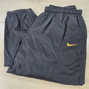 VINTAGE Men's Nike Yellow Swoosh Essential Drawstring Track Suit Jogger Pants - Picture 1 of 13