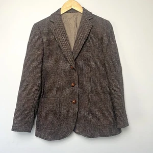 Blazer De Colección Stanley Negro Marrón Tweed Lana Mujer Talla S Ecuestre Tranquilo Lujo - Imagen 1 de 12