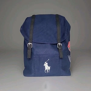 Polo Ralph Lauren Backpack Blue Travel P Wing Fragrance Gym Weekend Overnight - Picture 1 of 10