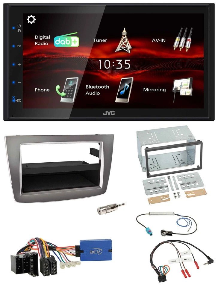 JVC USB Bluetooth Lenkrad DAB 2DIN Autoradio für Alfa Romeo Mito 13-18 955 ISO s - Bild 1 von 4