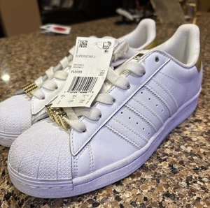 Adidas Superstar J Junior Metallic Gold & Weiß Mädchen Damen Sportschuh 5 US - Bild 1 von 13