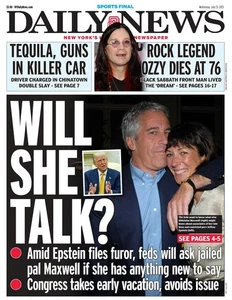 NEW YORK TÄGLICHE NACHRICHTENZEITUNG OZZY STIRBT WIRD SIE REDEN? THE RICE MAN 23.07.25 - Bild 1 von 2