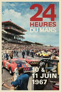 Póster de carrera vintage de las 24 horas de Du Mans 1967 - Imagen 1 de 1